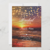 Invitation Elégante Fête des mariées à cordes de plage tropic (Devant)