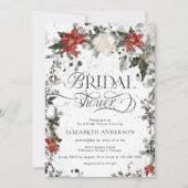 Invitation Élégante Fête des mariées À feuillage persistant d (Devant)