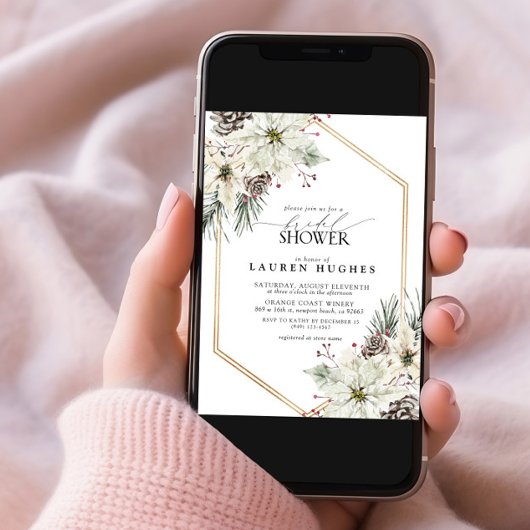 Invitation Elégante Fête des mariées À feuillage persistant F