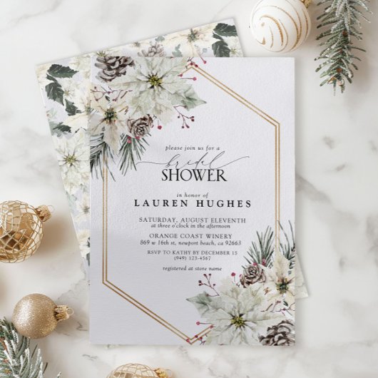 Invitation Elégante Fête des mariées À feuillage persistant F