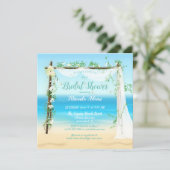 Invitation Elégante Fête des mariées Beach Arch (Debout devant)