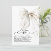 Invitation Elégante Fête des mariées blanche Bow Crème chic (Debout devant)