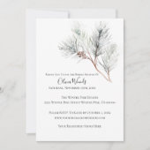 Invitation Elégante Fête des mariées blanche de pin d'hiver (Devant)