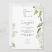 Invitation Elégante Fête des mariées blanche Hydrangea (Devant)