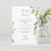 Invitation Elégante Fête des mariées blanche Hydrangea (Debout devant)