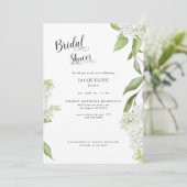 Invitation Elégante Fête des mariées blanche Hydrangea (Debout devant)