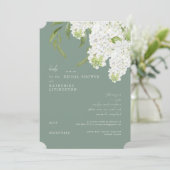 Invitation Elégante Fête des mariées blanche Hydrangea Dark S (Debout devant)