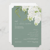 Invitation Elégante Fête des mariées blanche Hydrangea Dark S (Devant / Derrière)