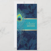 Invitation Elégante Fête des mariées bleu marine Peacock (Devant)
