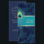 Invitation Elégante Fête des mariées bleu marine Peacock<br><div class="desc">Elégant Peacock Feather design personnalisé Marine Blue Turquoise Gold Foil Bridal Shower Invitation. Customisez le nom, la date, le texte et tous les détails de votre invitation. Cartes de Faire-part de mariage, Enregistrer les Cartes de Date, Cartes de Remerciement, Cadeaux de Mariage et Faveurs disponibles dans la catégorie Design Exotique...</div>