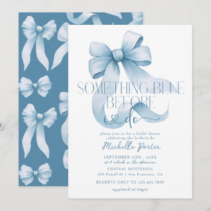 Invitation Elégante Fête des mariées Bleue Bleue Bouton Coque