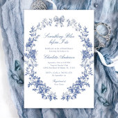 Invitation Élégante Fête des mariées Bleue Quelque chose
