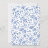 Invitation Élégante Fête des mariées Blu Floral Chinoiserie (Dos)