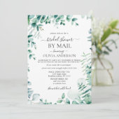 Invitation Elégante Fête des mariées Blue Eucalyptus Par Mail (Debout devant)