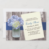 Invitation Elégante Fête des mariées Blue Hydrangea & Mason J (Devant)