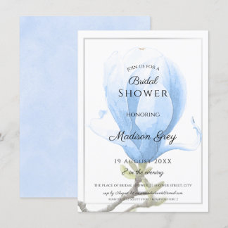 Invitation Elégante Fête des mariées Blue Magnolia
