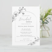 Invitation Elégante Fête des mariées Boho Arch White Gold Orc (Debout devant)