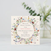 Invitation Elégante Fête des mariées Boho Floral & Butterflie (Debout devant)