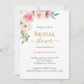 Invitation Elégante Fête des mariées Boho Floral Gold (Devant)