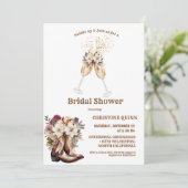 Invitation Élégante Fête des mariées Boho Western Cowboy (Debout devant)