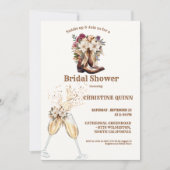 Invitation Élégante Fête des mariées Boho Western Cowboy (Devant)