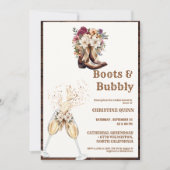 Invitation Élégante Fête des mariées Boho Western Cowboy (Devant)