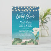 Invitation Elégante Fête des mariées botanique à fleurs de pl (Debout devant)