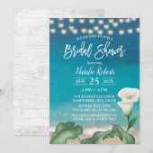 Invitation Elégante Fête des mariées botanique à fleurs de pl (Devant / Derrière)