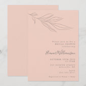 Invitation Élégante Fête des mariées botanique à main blanche (Devant / Derrière)