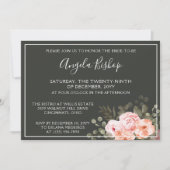 Invitation Élégante Fête des mariées botanique florale rose (Devant)