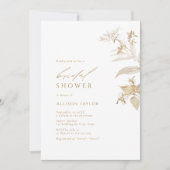 Invitation Élégante Fête des mariées botanique moderne or (Devant)