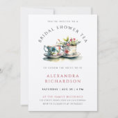 Invitation Elégante Fête des mariées Botanique Tea Aquarelle (Devant)