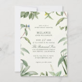 Invitation Élégante Fête des mariées botanique verte et blanc (Devant)
