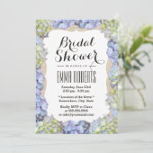 Invitation Elégante Fête des mariées Burlap de fleurs d'Hydra (Debout devant)