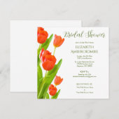 Invitation Élégante Fête des mariées Carré Florale (Devant / Derrière)