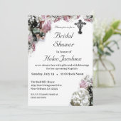 Invitation Élégante Fête des mariées catholique (Debout devant)