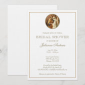 Invitation Elégante Fête des mariées catholique dorée Mary Jo (Devant / Derrière)