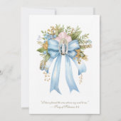Invitation Élégante Fête des mariées catholique Floral Bow (Dos)