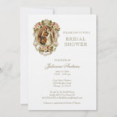 Invitation Élégante Fête des mariées catholique Floral Gold (Devant)