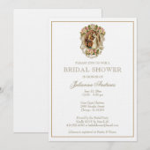 Invitation Élégante Fête des mariées catholique Gold Floral (Devant / Derrière)