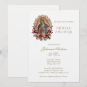 Invitation Élégante Fête des mariées catholique Roses de Guad (Devant / Derrière)