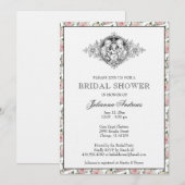 Invitation Élégante Fête des mariées catholique Roses de la S (Devant / Derrière)