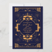 Invitation Élégante Fête des mariées céleste (Devant)