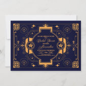 Invitation Élégante Fête des mariées céleste (Devant)