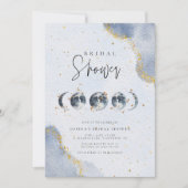 Invitation Élégante Fête des mariées céleste (Devant)