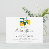 Invitation Elégante Fête des mariées chic citron Aquarelle (Debout devant)