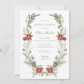 Invitation Élégante Fête des mariées classique de verdure d'h (Devant)