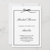 Invitation Élégante Fête des mariées classique noir chic (Devant)