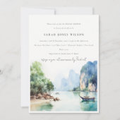 Invitation Elégante Fête des mariées côtière Thaïlande (Devant)