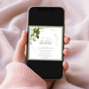 Invitation Elégante Fête des mariées couleur vert émeraude